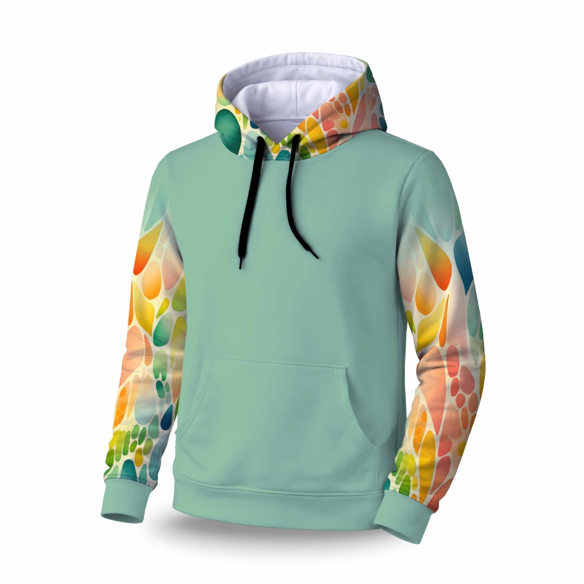 C1SPHLRGT50P6F Organic Fruits Sleeve Pullover Hoodie - Stylish Apparel - Large