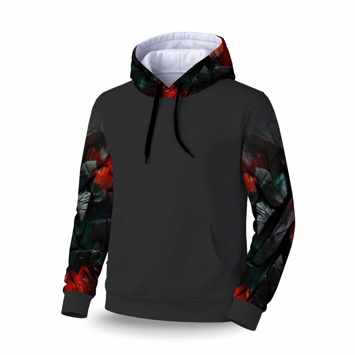 C1SPHLRGU39SKI Hiding Under Sleeve Pullover Hoodie - Stylish Apparel - Large