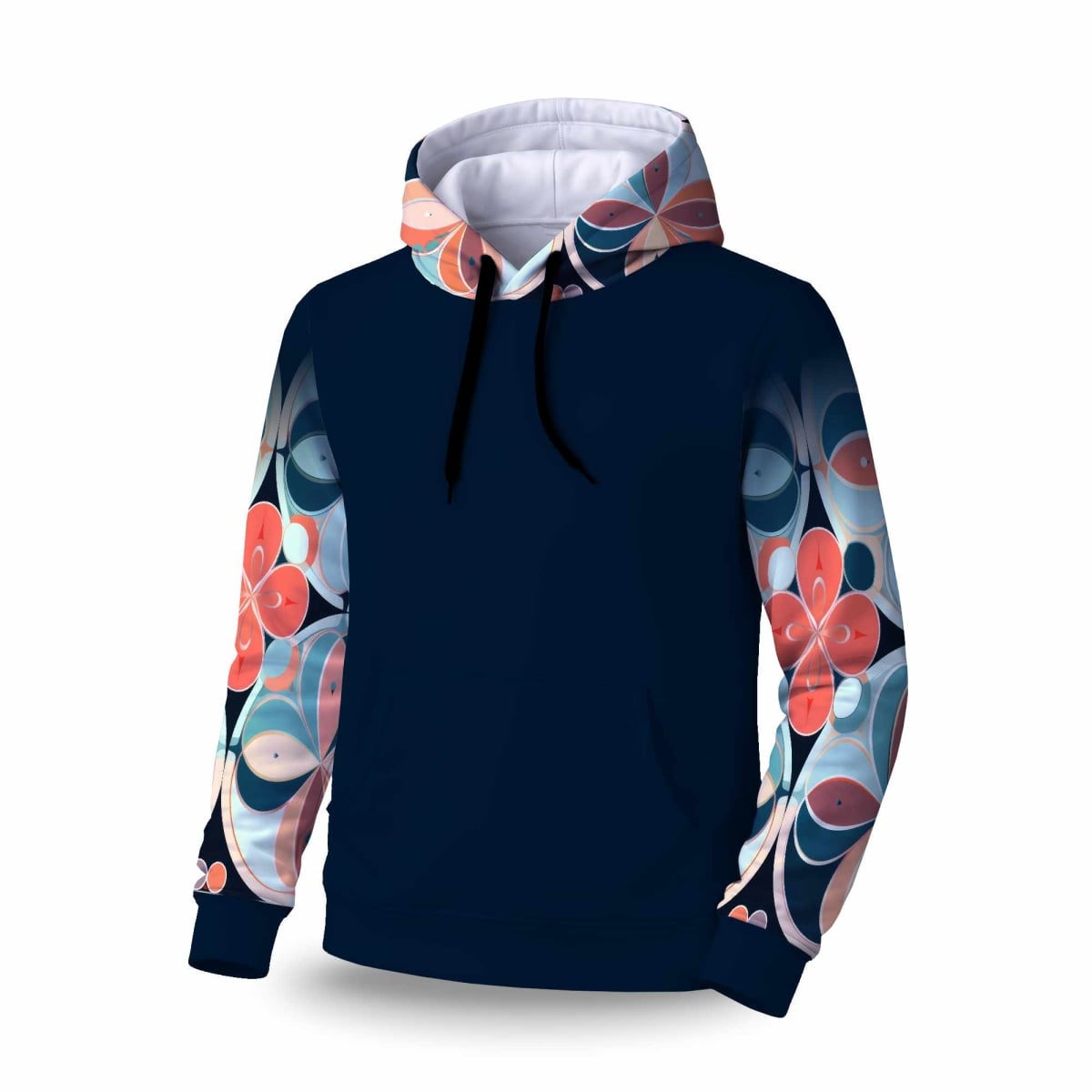 C1SPHSML82A8U7 Pastel Mandala Sleeve Pullover Hoodie - Stylish Apparel - Small
