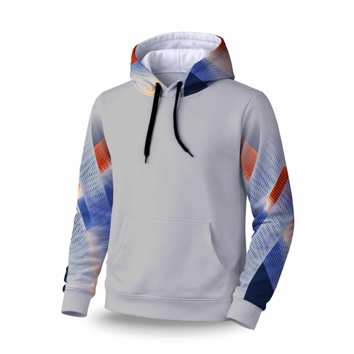 C1SPHSMLCPE4YA Abstract Threading Sleeve Pullover Hoodie - Stylish Apparel - Small