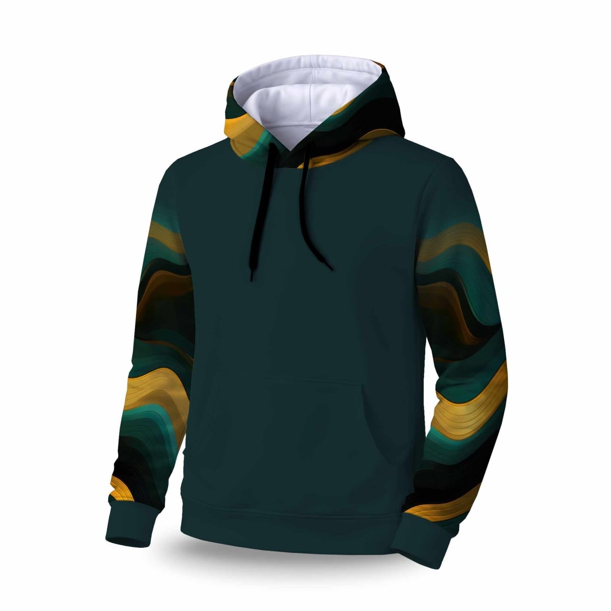 C1SPHXLGOLCMX3 Golden Harmony Sleeve Pullover Hoodie - Stylish Apparel - Extra Large