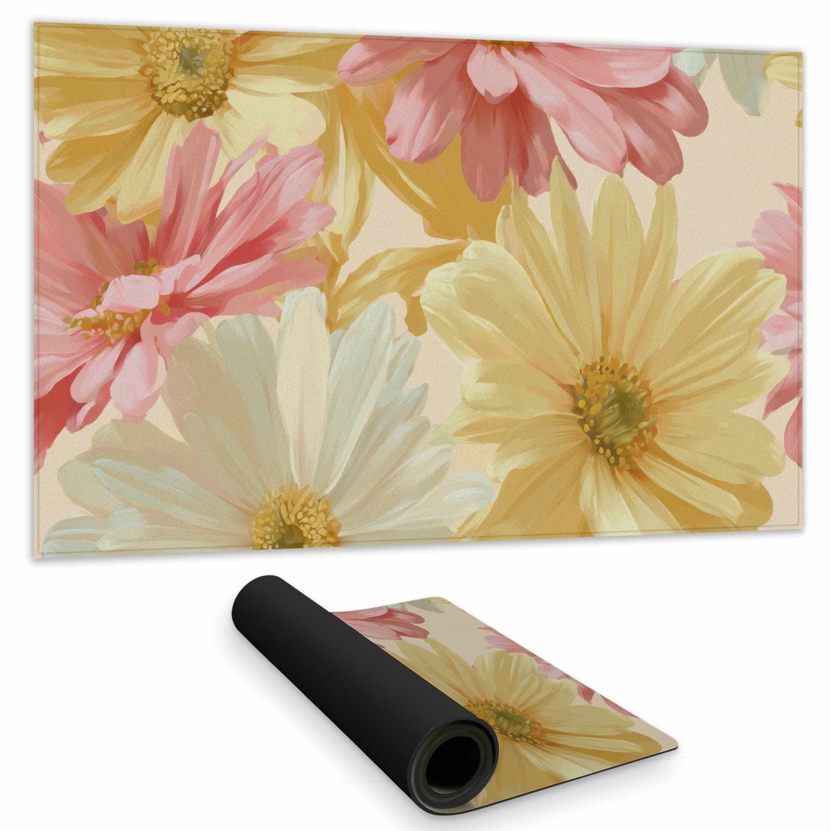 C1DM14243N9Q9L 14 x 24 in. Sunlit Daisy Dream Gaming Mat - Stylish Home Decor Mat