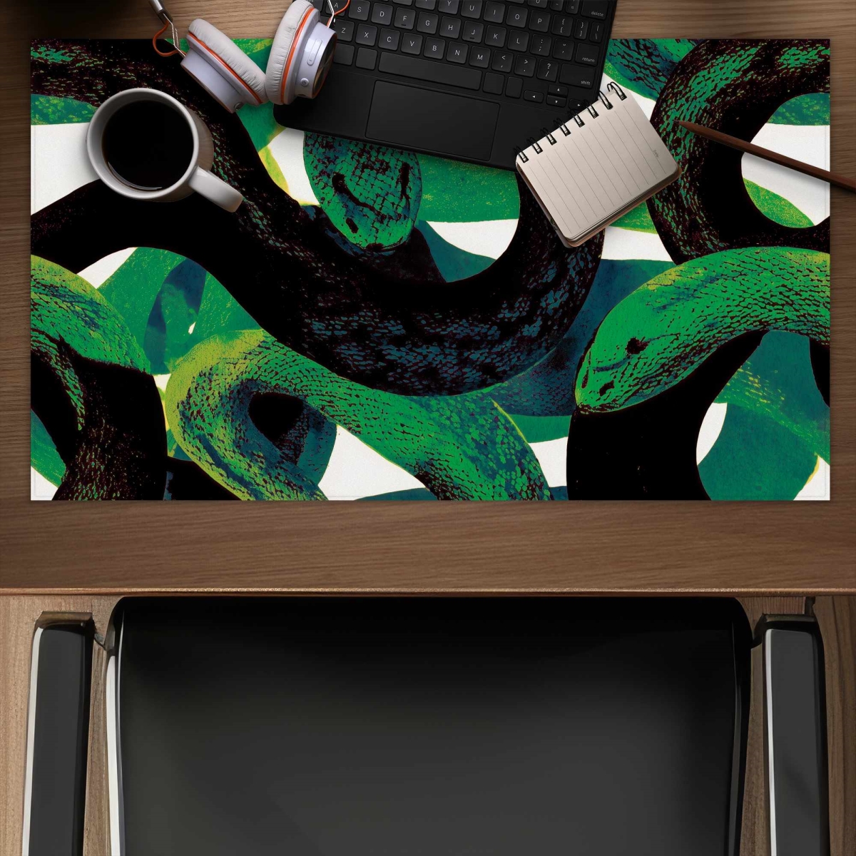 C1DM14245G0ND5 14 x 24 in. Emerald Coil Dance Gaming Mat - Stylish Home Decor Mat