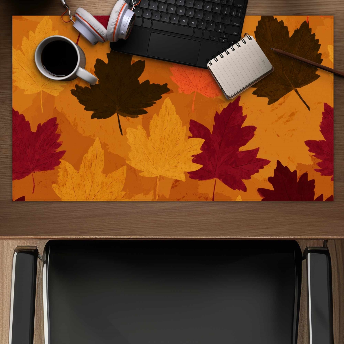 C1DM1424X0JW3S 14 x 24 in. Autumn Glow Leaves Gaming Mat - Stylish Home Decor Mat