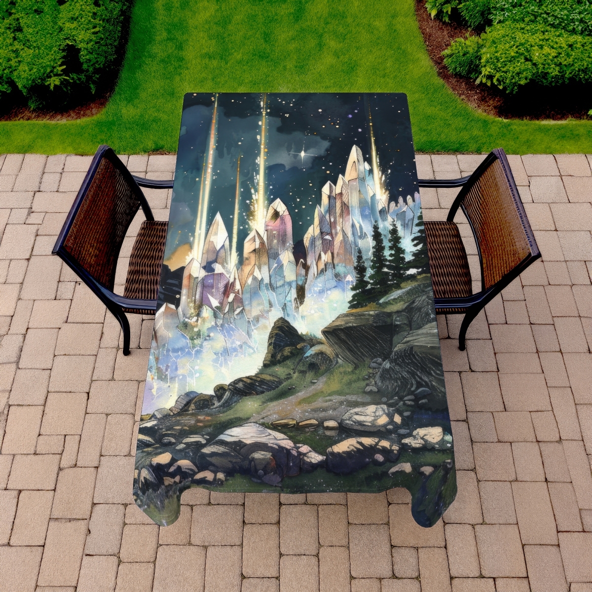 Picture of MWW C1TCLRGE51L6IK 58 x 102 in. Magical Beams Purple Indoor & Outdoor Tablecloth - Home Decor