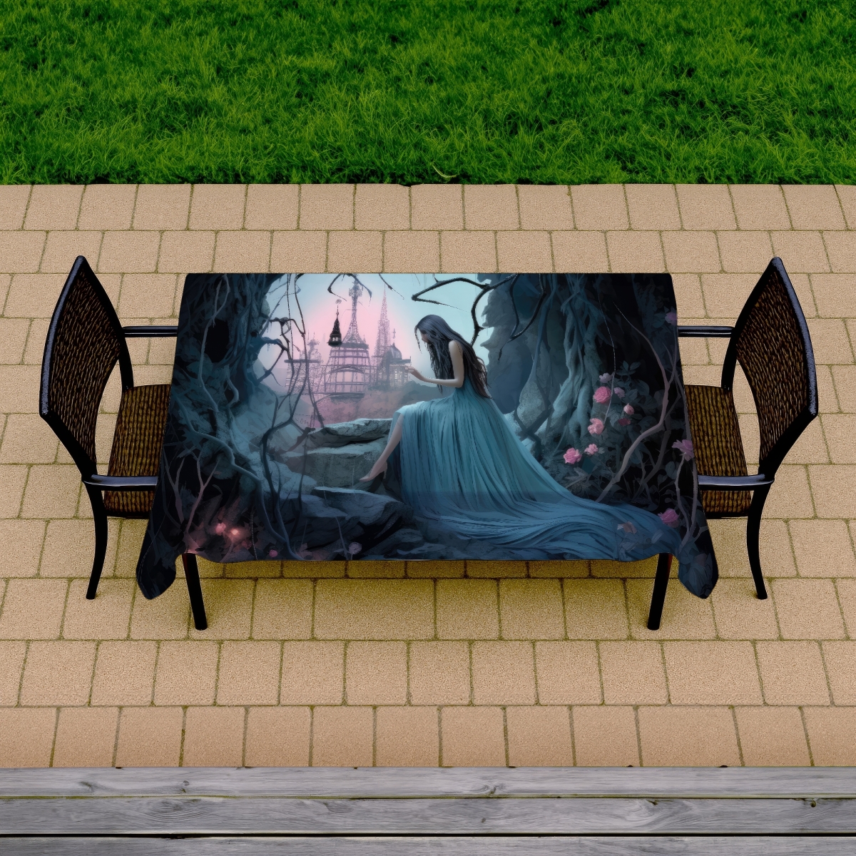 Picture of MWW C1TCLRGE7FFA91 58 x 102 in. Morose Cave Pink Indoor & Outdoor Tablecloth for Home Decor