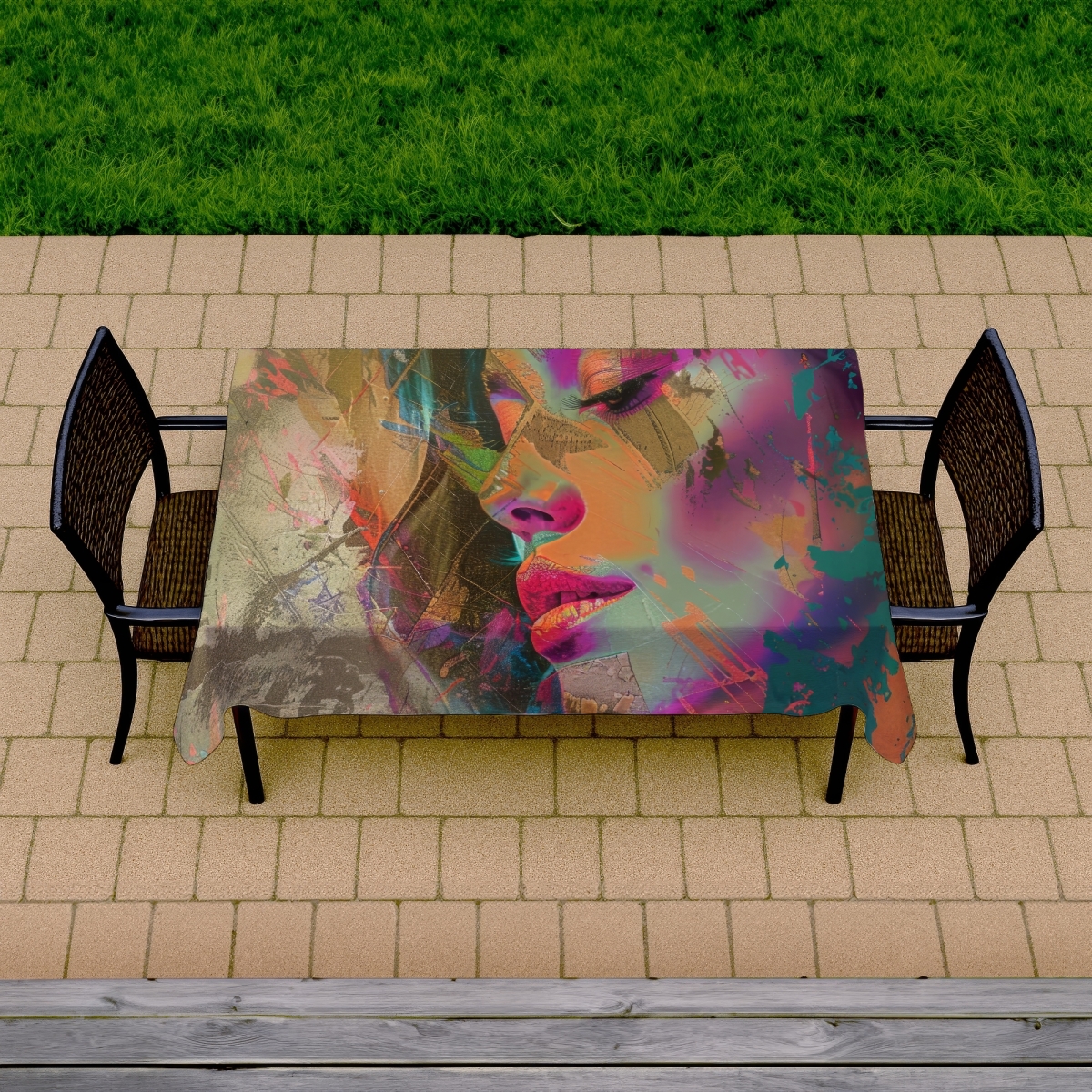 Picture of MWW C1TCLRGE8EUFC2 58 x 102 in. Grunge Look Coral Indoor-Outdoor Tablecloth for Home Decor