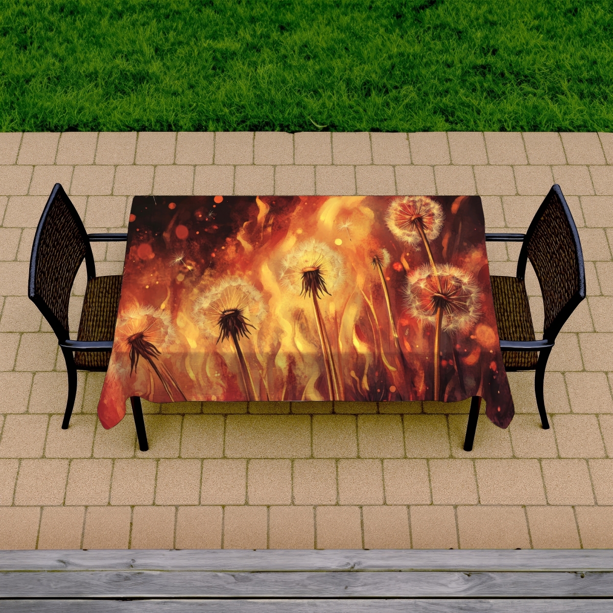 Picture of MWW C1TCLRGE8HBXCQ 58 x 102 in. Dandy Fire Yellow Indoor & Outdoor Tablecloth for Home Decor