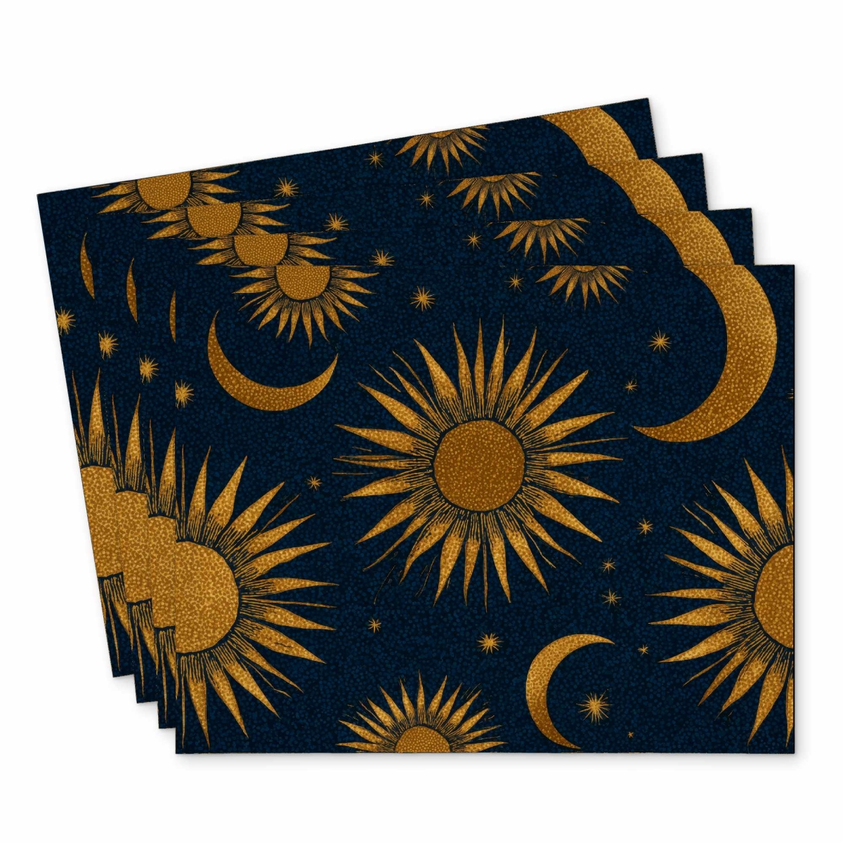 C4PP1418FVU3DG 14 x 18 in. Golden Celestial Glow Placemat - Elegant Home Decor Accent - Set of 4