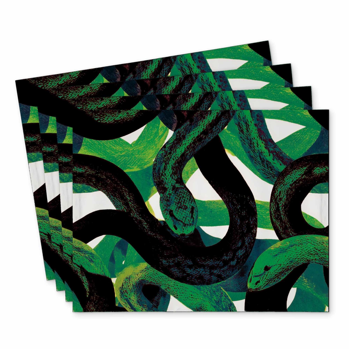 C4PP1418J1NWPV 14 x 18 in. Emerald Coil Dance Placemat - Stylish Home Decor Accent - Set of 4