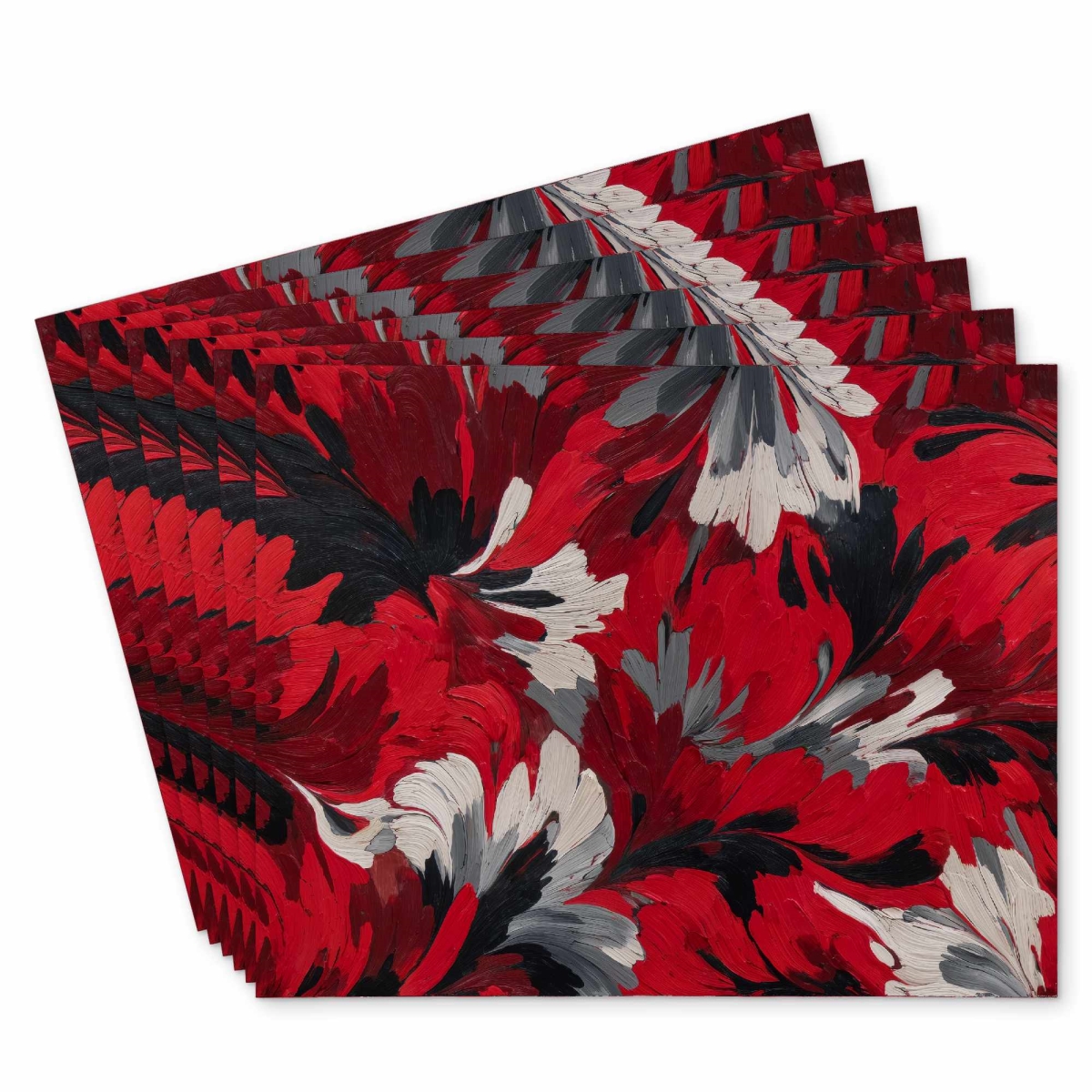 C6PP141816AM7Z 14 x 18 in. Red Flow Polyester Placemat - Stylish Home Decor Accent - Set of 6