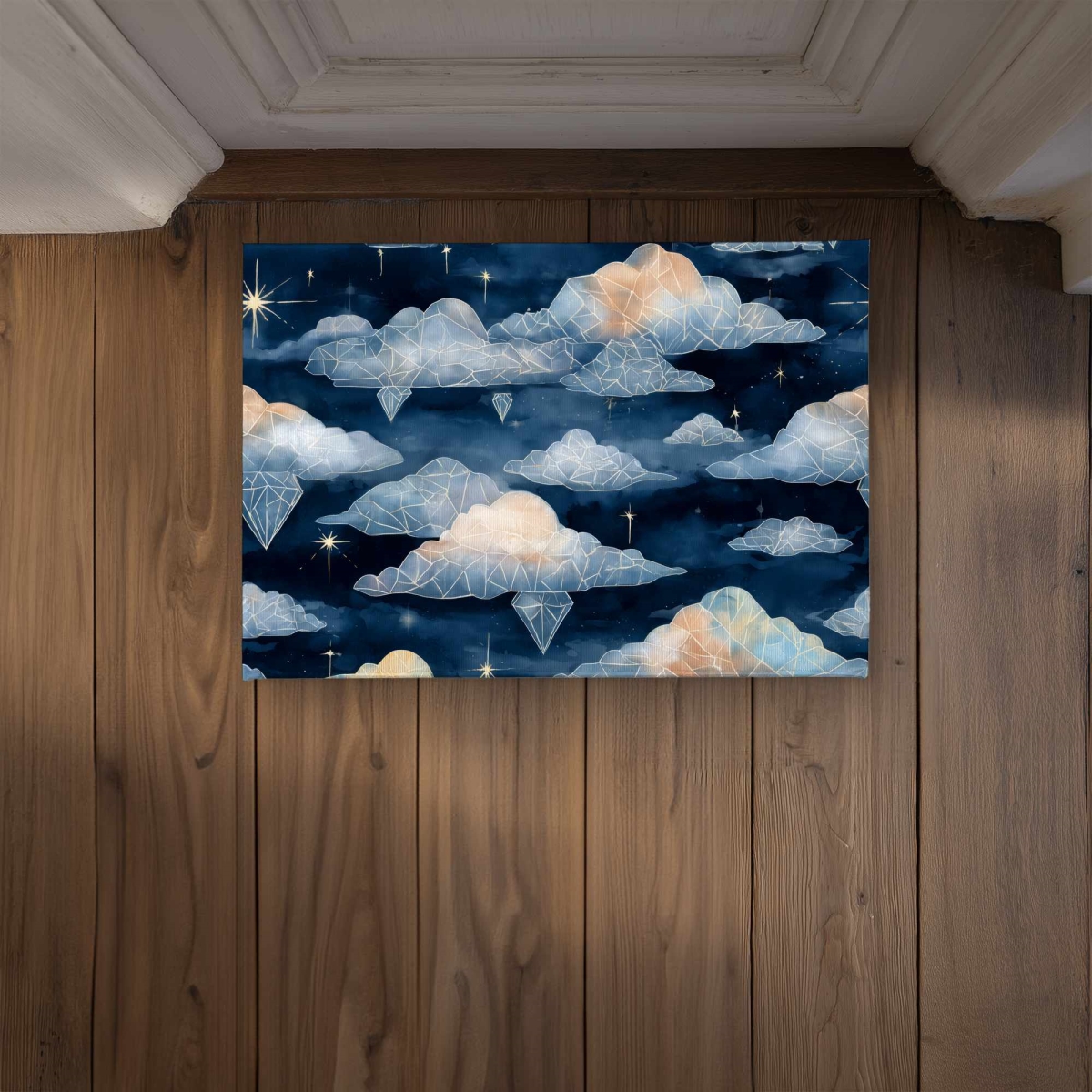 CODM1724JB8RFH 17 x 24 in. Celestial Crystal Clouds Indoor & Outdoor Door Mat Home Decor
