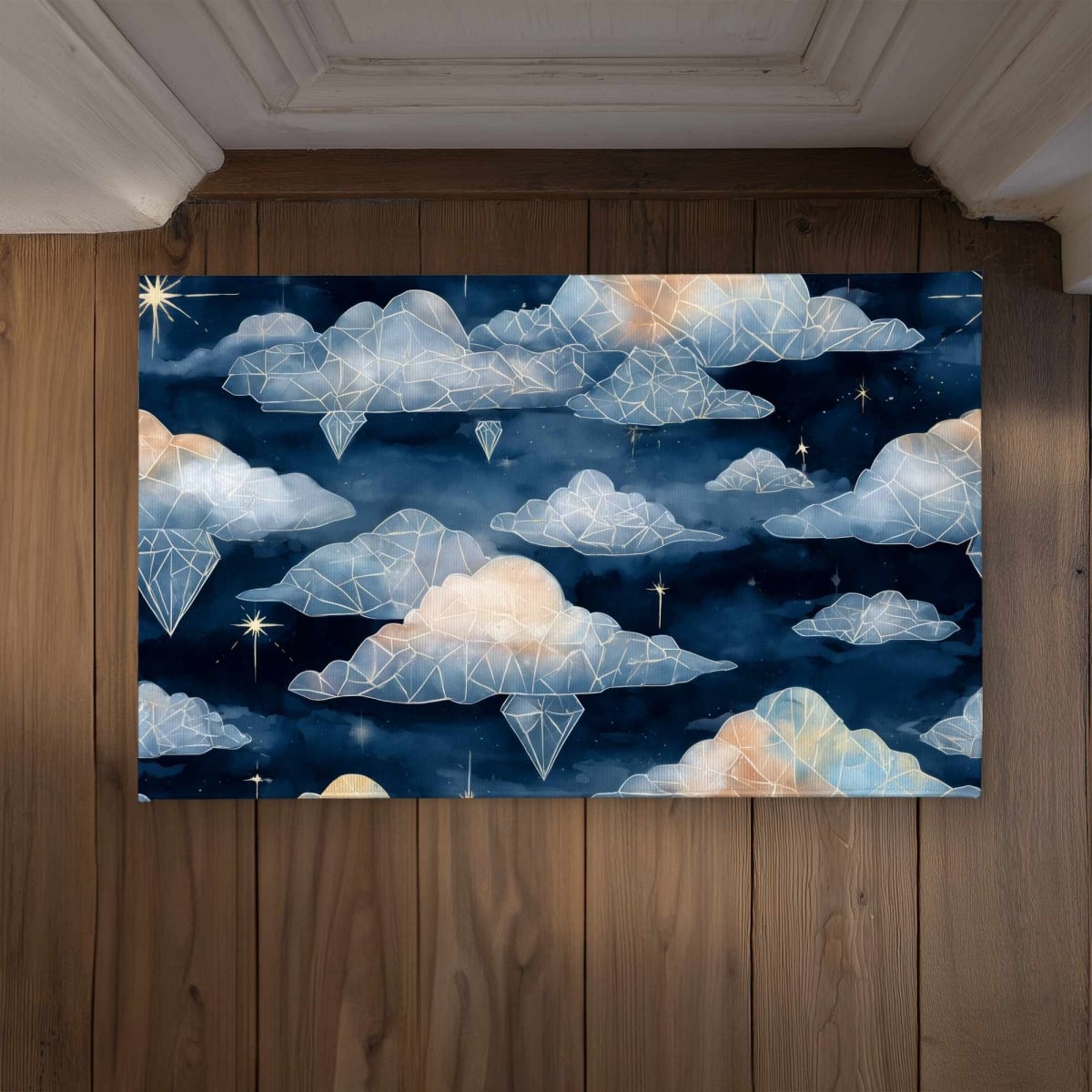 CODM2134O8QBJN 21 x 34 in. Celestial-Crystal Clouds Door Mat - Indoor & Outdoor Decor