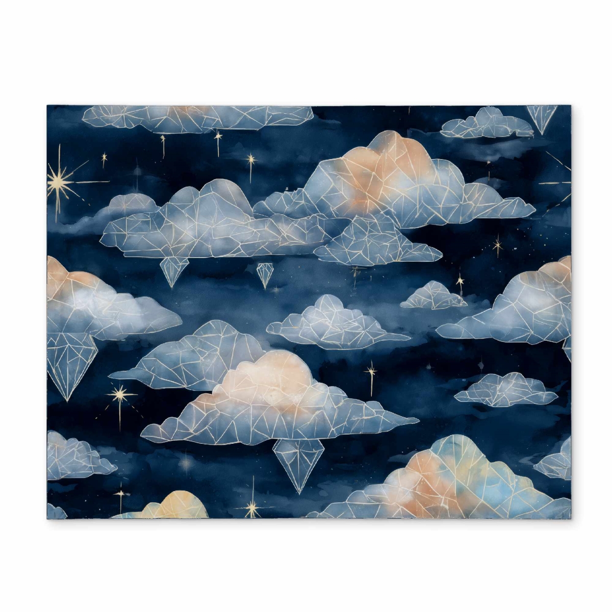 CPPM141888GLML 14 x 18 in. Celestial-Crystal Clouds Polyester Placemat for Home Decor