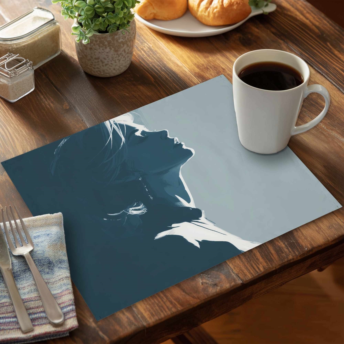 CPPM1418926W1N 14 x 18 in. Silent Light Glow Polyester Placemat for Stylish Home Decor