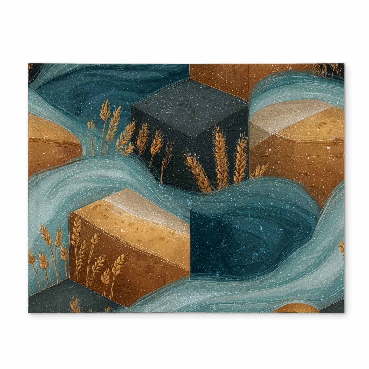 CPPM1418EX21KT 14 x 18 in. Golden-Harvest Flow Polyester Placemat for Home Decor