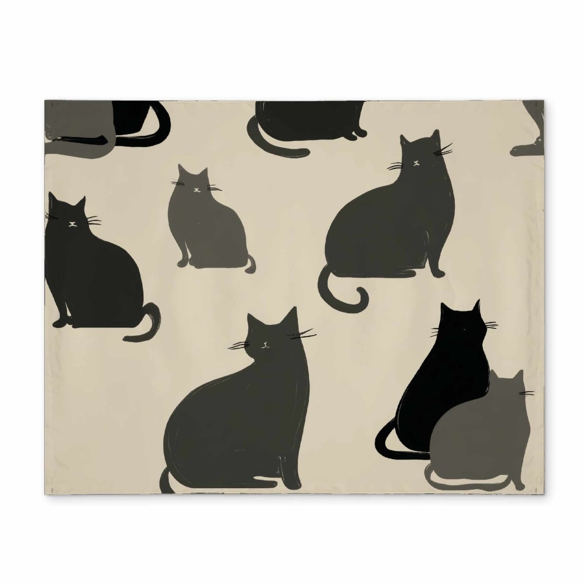 CPPM1418I66YYG 14 x 18 in. Silent-Cat Gathering Polyester Placemat - Home Decor