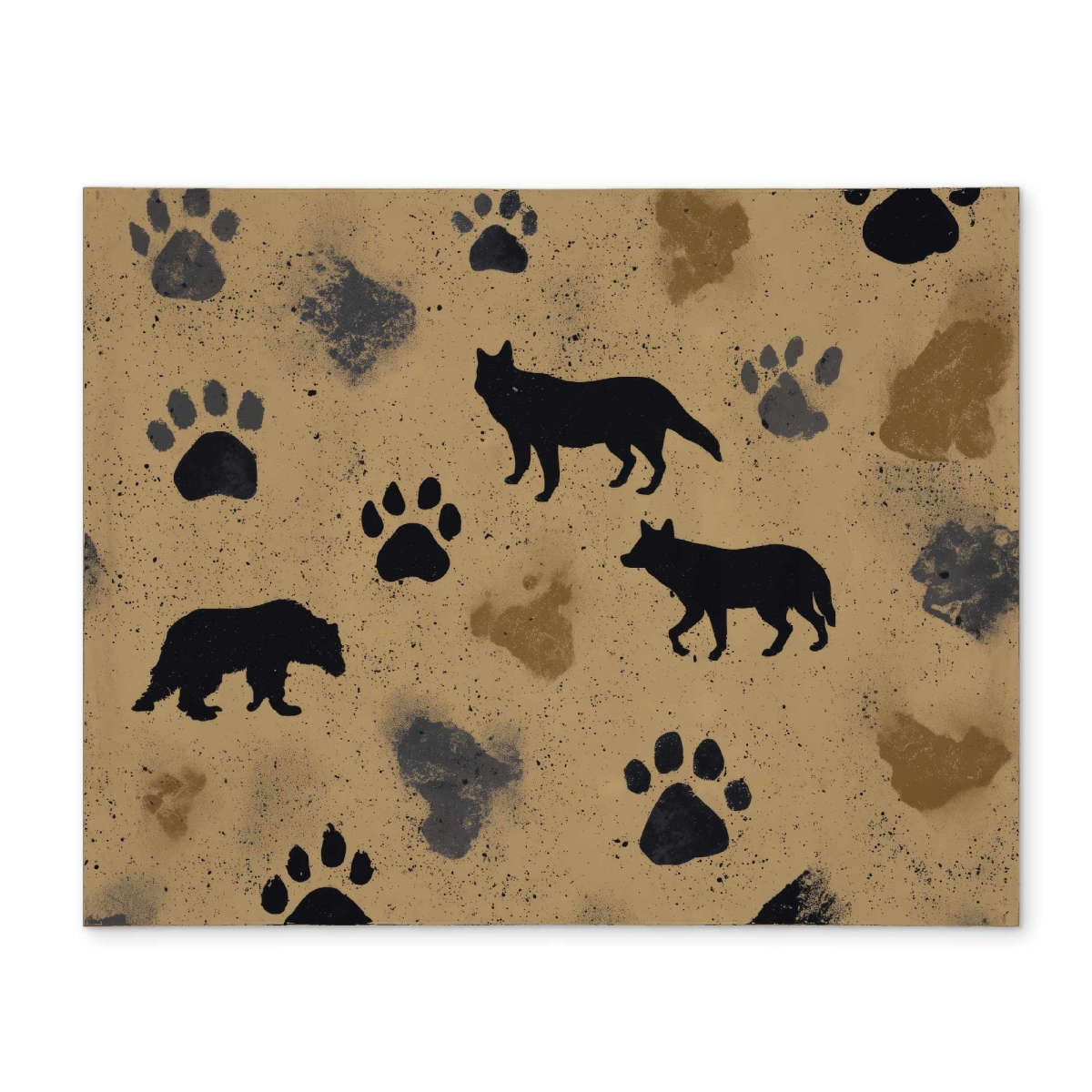CPPM1418SOYHN7 14 x 18 in. Wild Tracks Echo Polyester Placemat for Stylish Home Decor