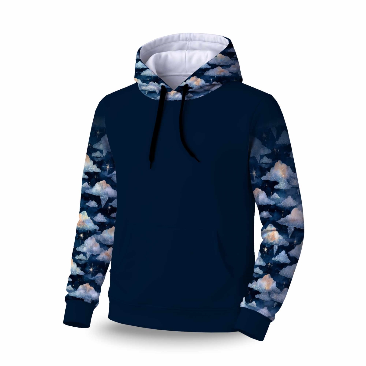 C1SPHLRGTB0RIK Celestial Crystal Clouds Sleeve Pullover Hoodie - Apparel - Large