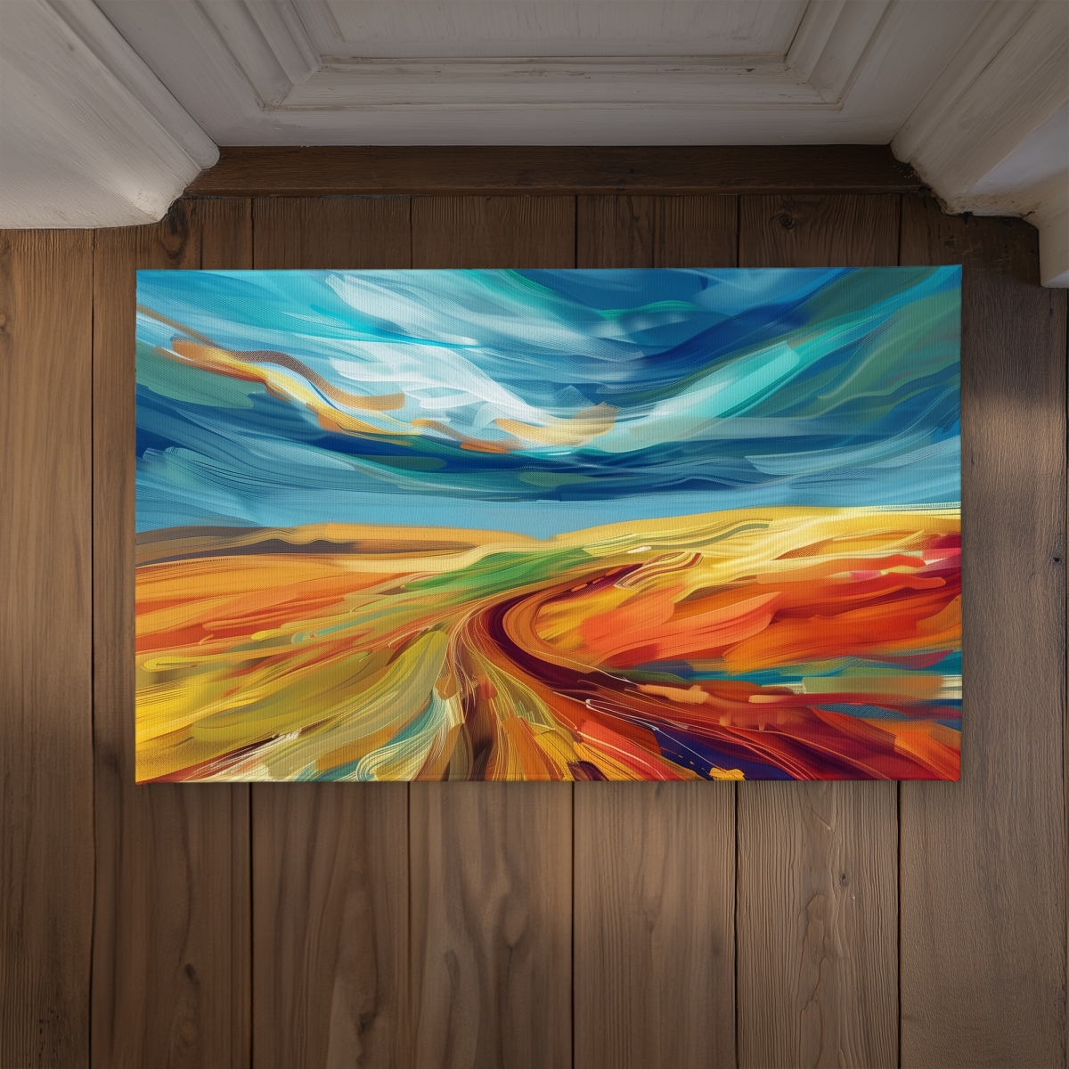 CODM2134NPIT79 21 x 34 in. Land Flow Orange Indoor & Outdoor Door Mat - Home Decor