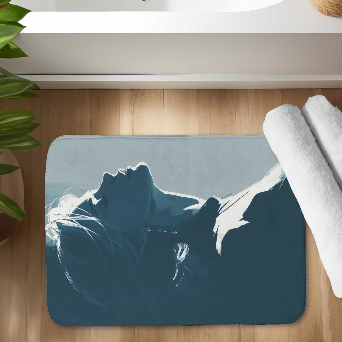 C1BM1724BI9ADH 17 x 24 in. Silent Light Glow Bath Mat - Soft, Cozy Home Decor