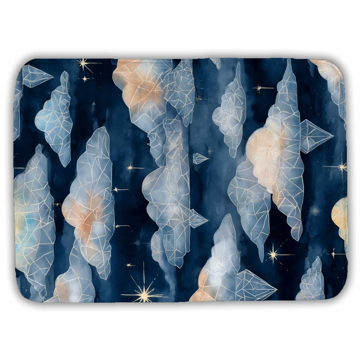 C1BM1724D4UQC5 Celestial Crystal Clouds Bath Mat - Stylish Home Decor - 17 x 24 in.