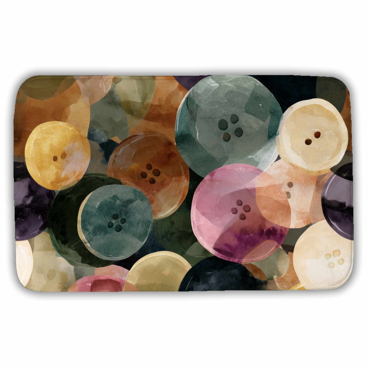 C1BM2134XT5B8H 21 x 34 in. Colorful Button Dance Bath Mat for Home Decor, Soft & Bright