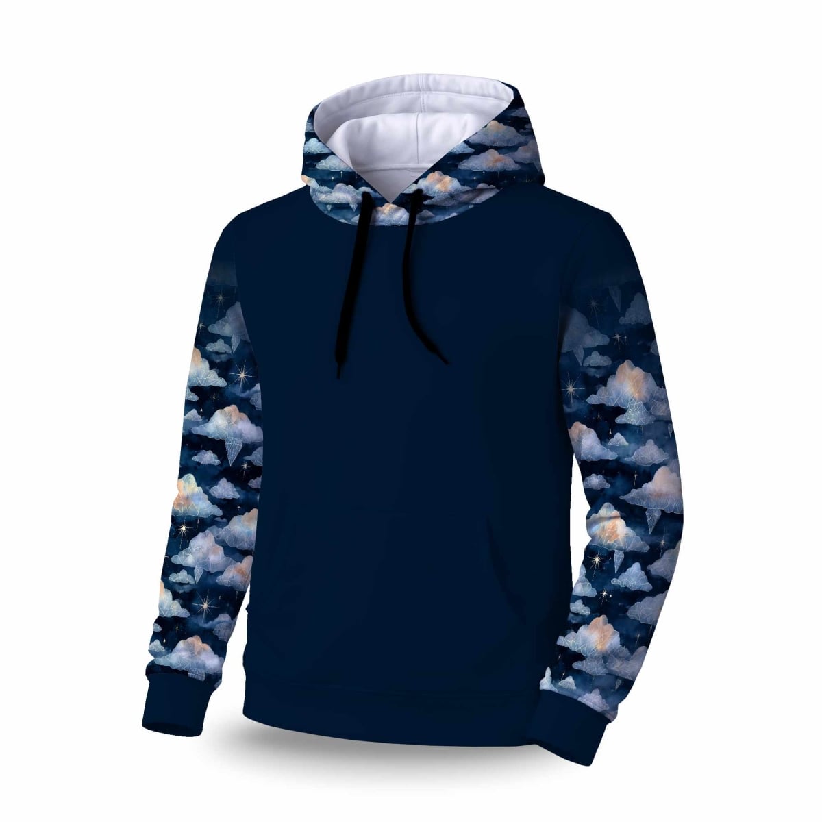C1SPHXLG3T2MVT Celestial Crystal Clouds Sleeve Pullover Hoodie - Apparel - Extra Large