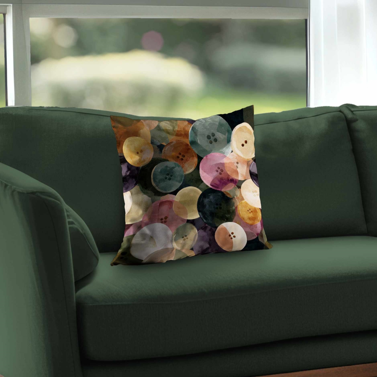 C1PC161662FT4G Colorful Button Dance Poly Twill Throw Pillow Home Decor - 16 x 16 in.