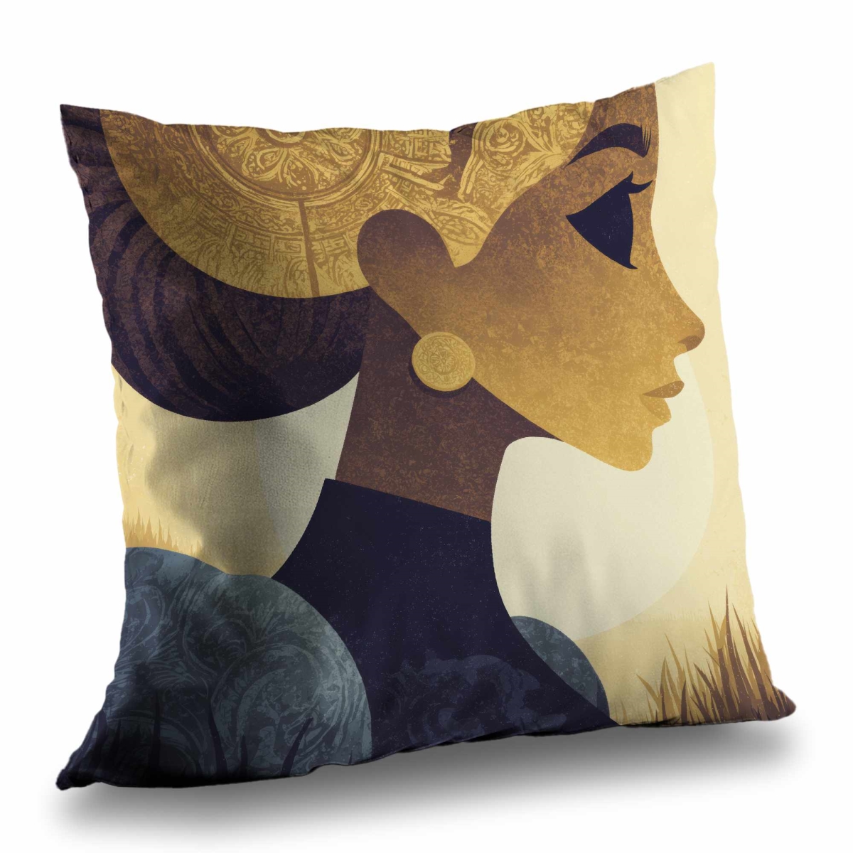 C1PC161668O1E4 16 x 16 in. Golden Muse Profile Poly Twill Throw Pillow - Home Decor
