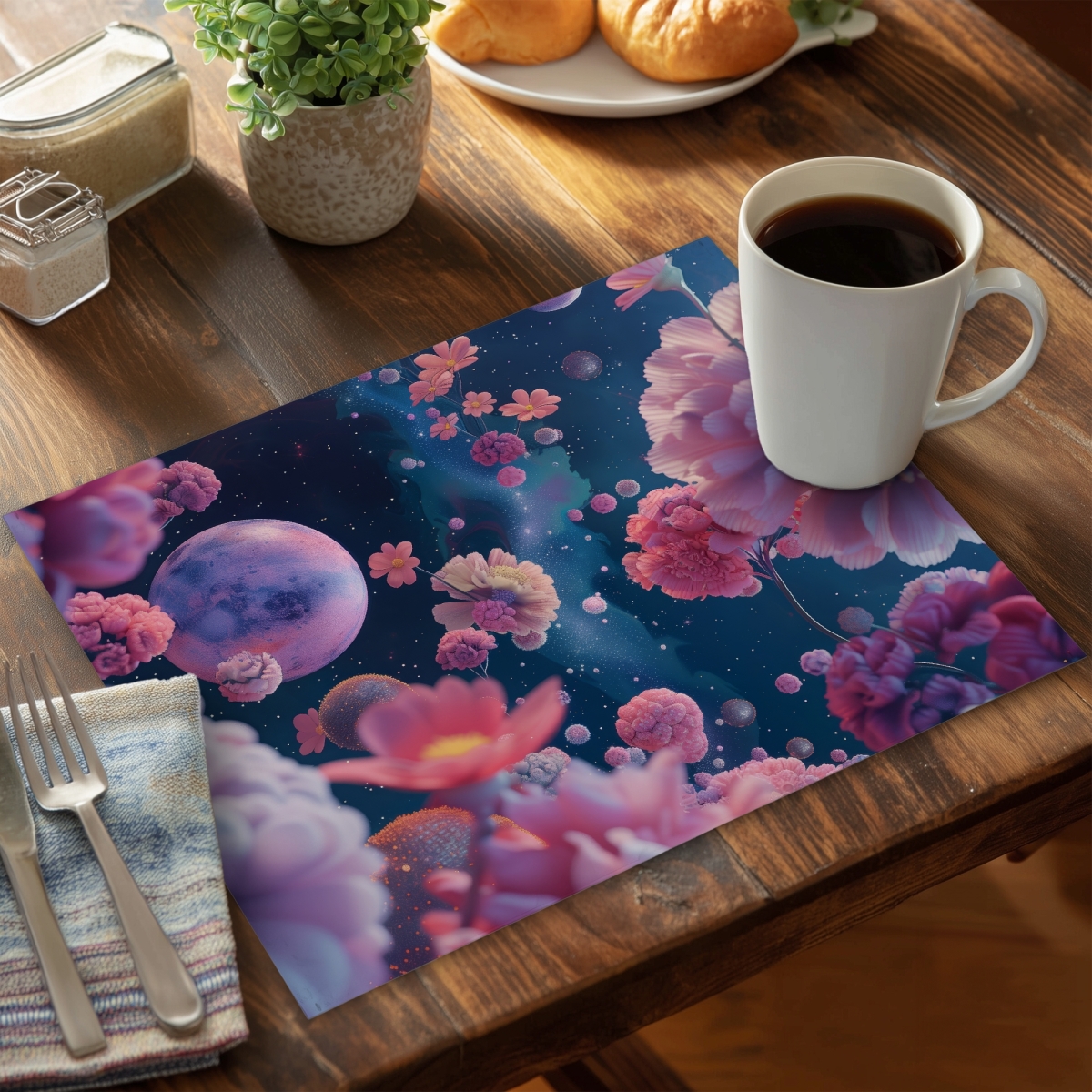 Picture of MWW CPPM14186401SJ 14 x 18 in. Pink Void - Blue Polyester Placemat for Home Decor - Stylish