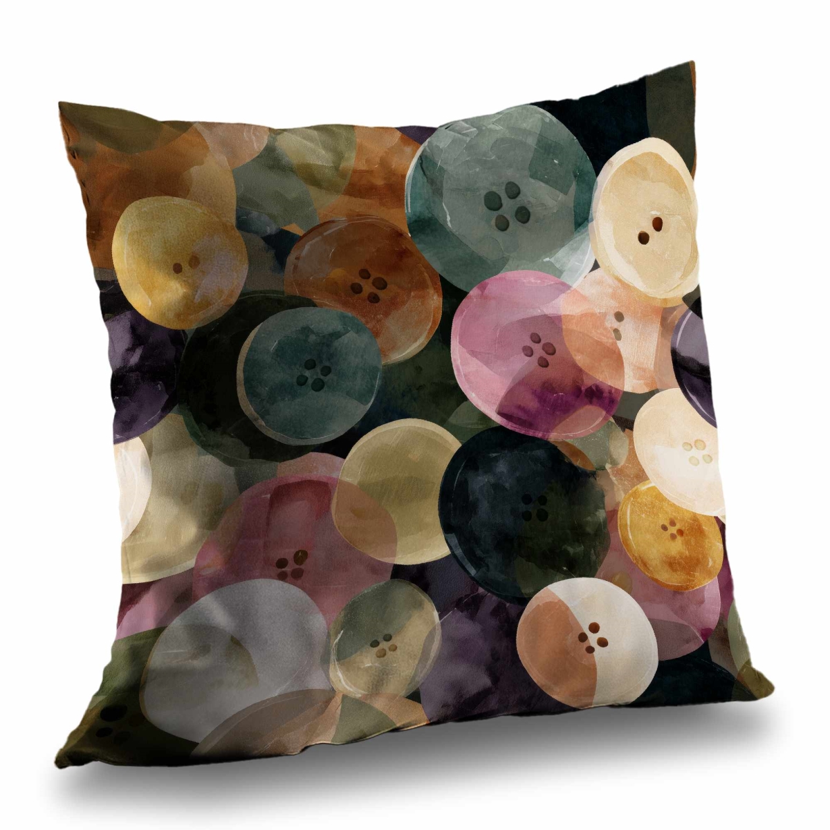 C1PC1818FGD6YE Colorful Button Dance Poly Twill Throw Pillow Home Decor - 18 x 18 in.