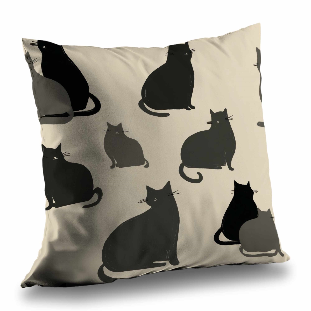 C1PC1818XACRP8 Silent Cat Gathering Poly Twill Throw Pillow - Home Decor - 18 x 18 in.
