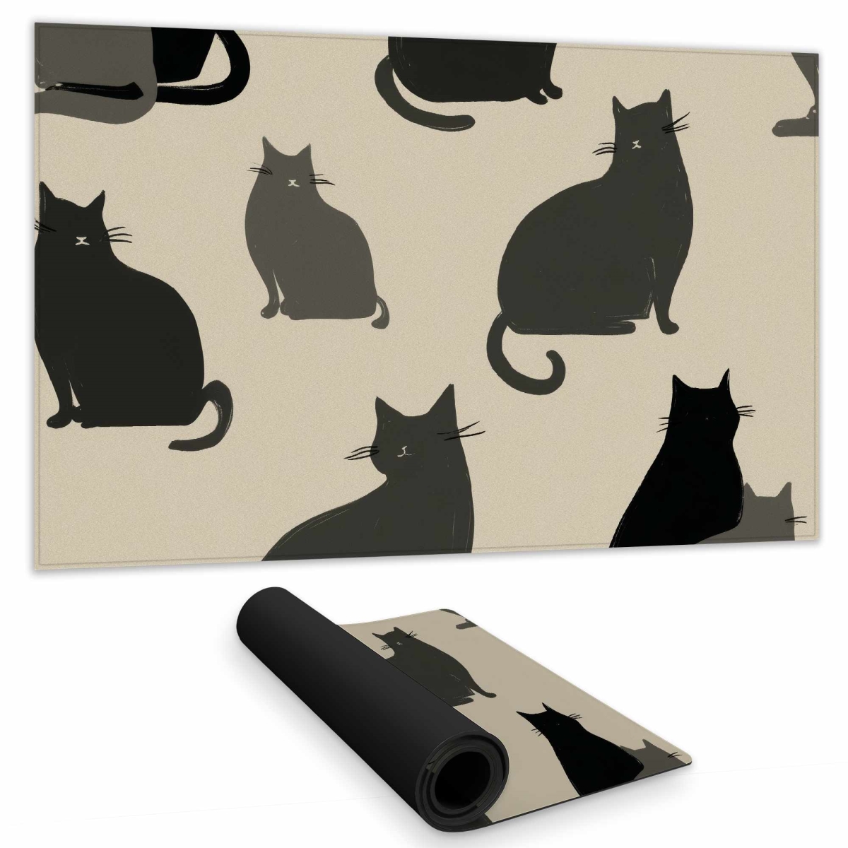 C1DM14249FTPUB 14 x 24 in. Silent Cat Gathering Gaming Mat - Home Decor Play Surface