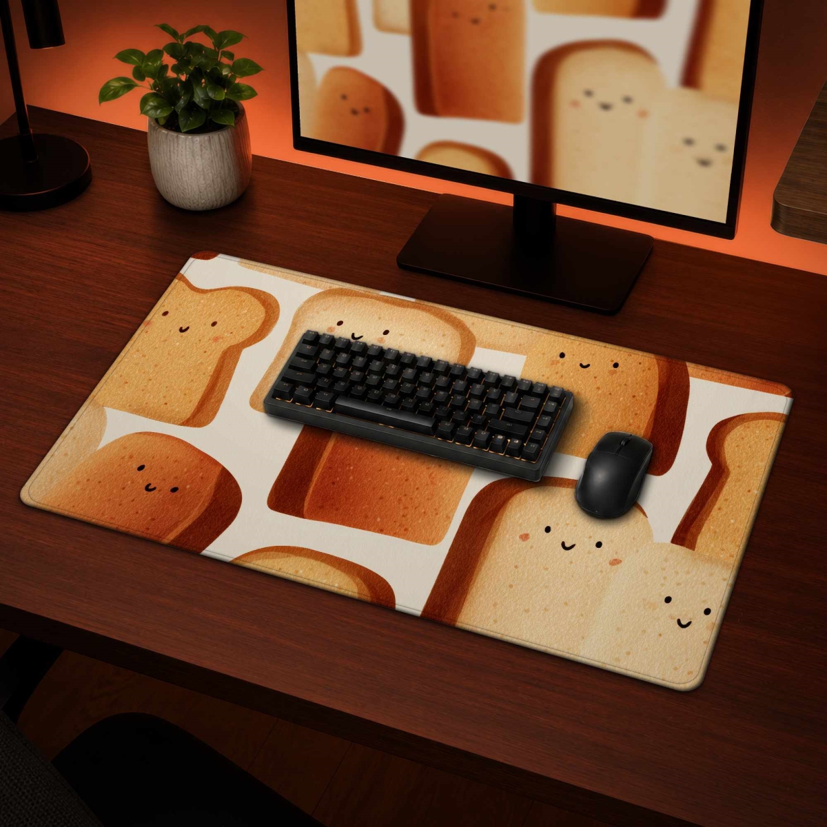 C1DM1424LTSIJO 14 x 24 in. Toasty Smiles Gaming Mat - Stylish Home Decor Playmat