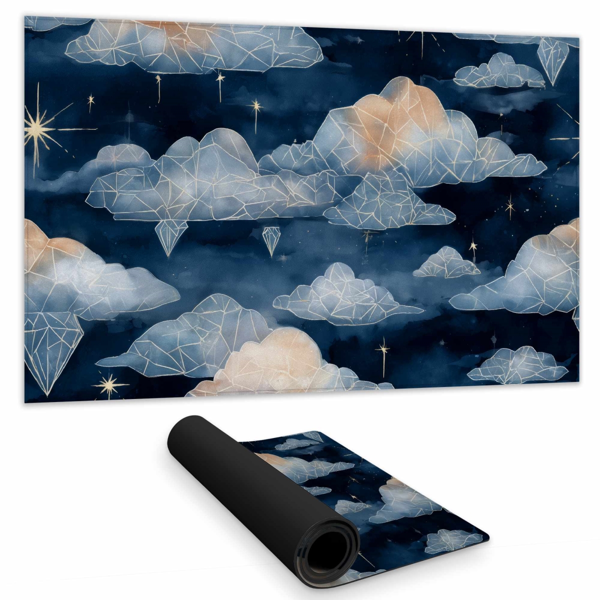 C1DM1424S3VRT0 14 x 24 in. Celestial Crystal Clouds Gaming Mat - Home Decor Desk Pad