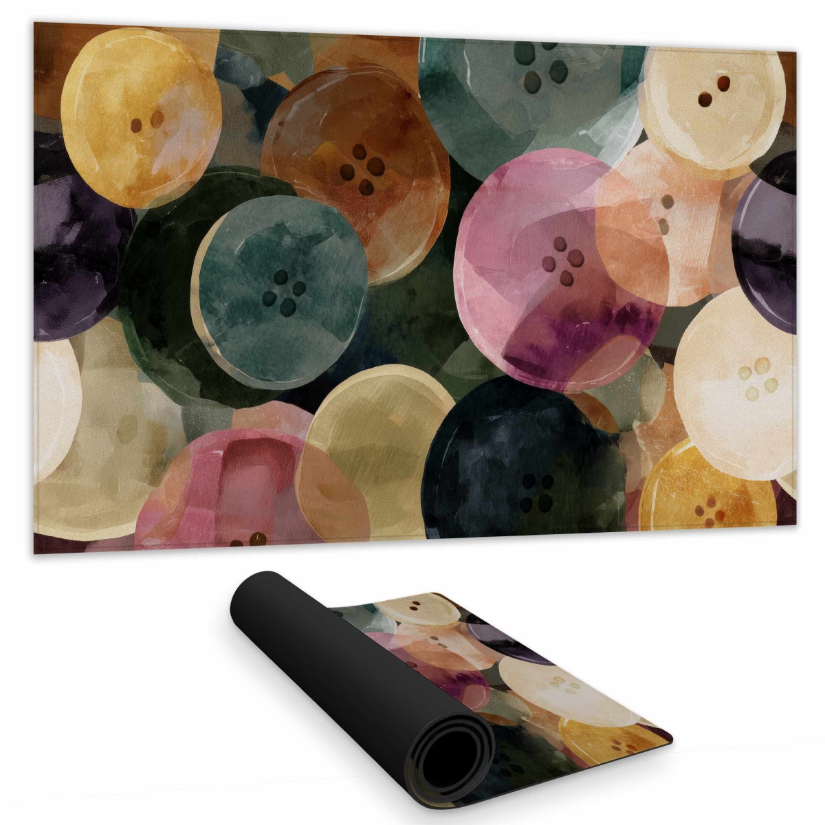 C1DM1424SP75GX 14 x 24 in. Colorful Button Dance Gaming Mat - Fun Home Decor