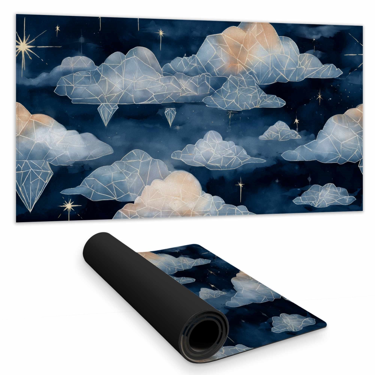 C1DM15313LQ950 16 x 32 in. Celestial Crystal Clouds Desk Mat for Home Decor