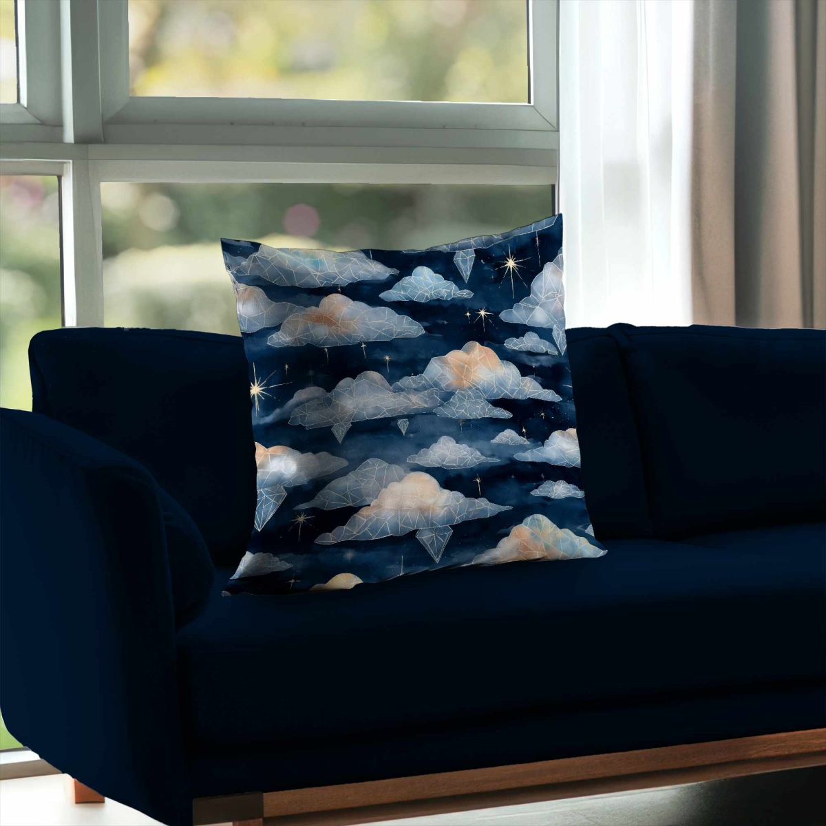 C1PC26269NN13I 26 x 26 in. Celestial-Crystal Clouds Poly Twill Throw Pillow Home Decor