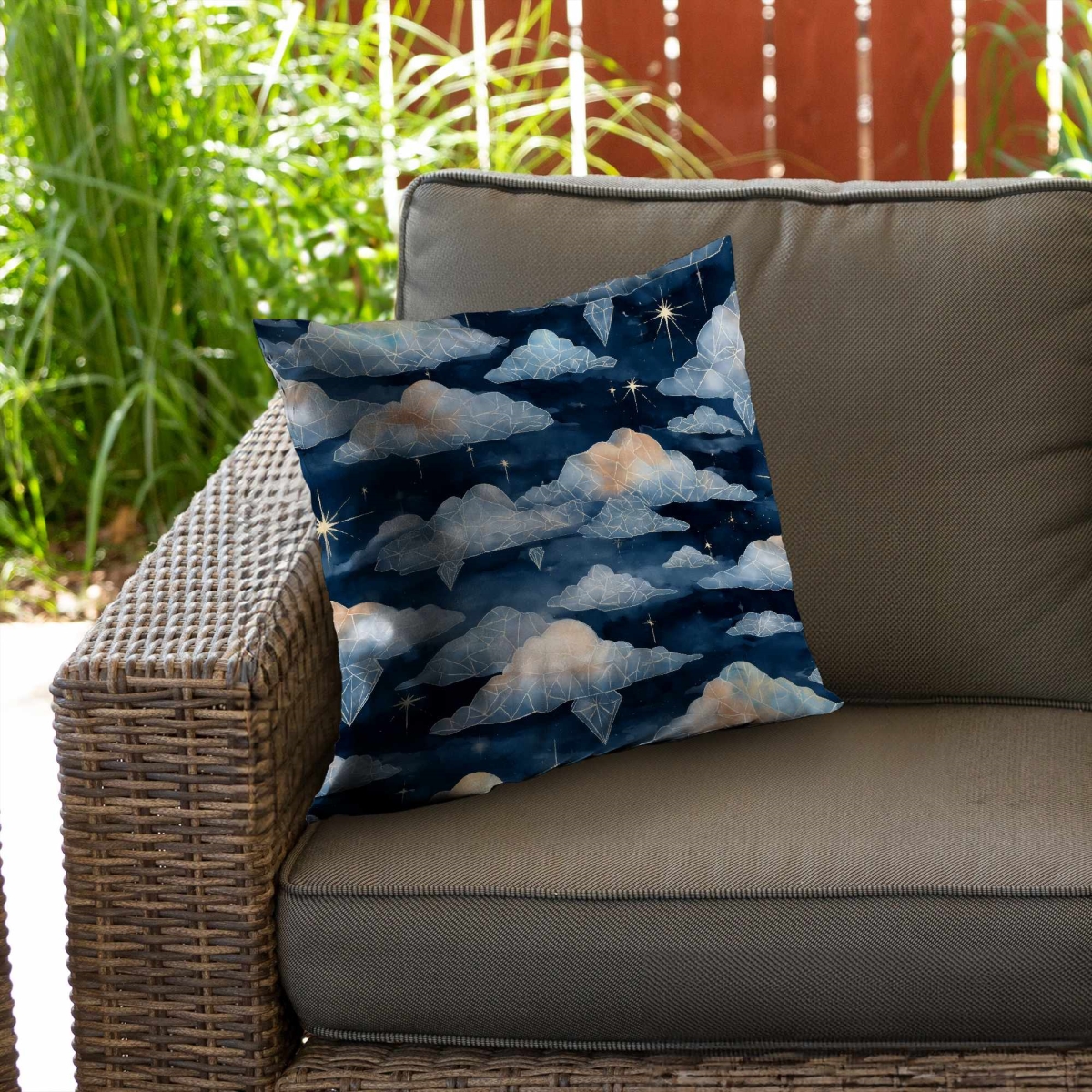 C1PO2020F1ZM9F 20 x 20 in. Celestial Crystal Clouds Outdoor Throw Pillow - Home Decor