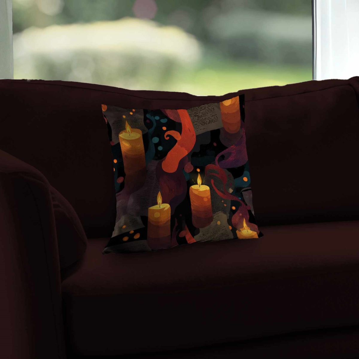 C1PT1414LL7E91 14 x 14 in. Whispers in Flame Poly Twill Throw Pillow - Home Decor