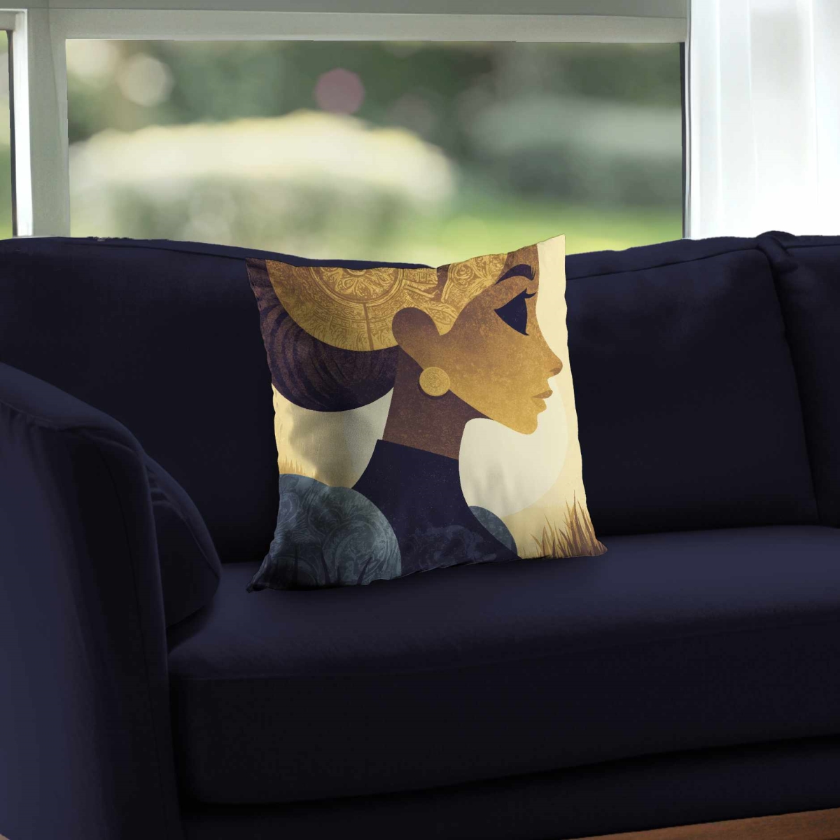 C1PT1616676TY9 16 x 16 in. Golden Muse Profile Poly Twill Throw Pillow Home Decor