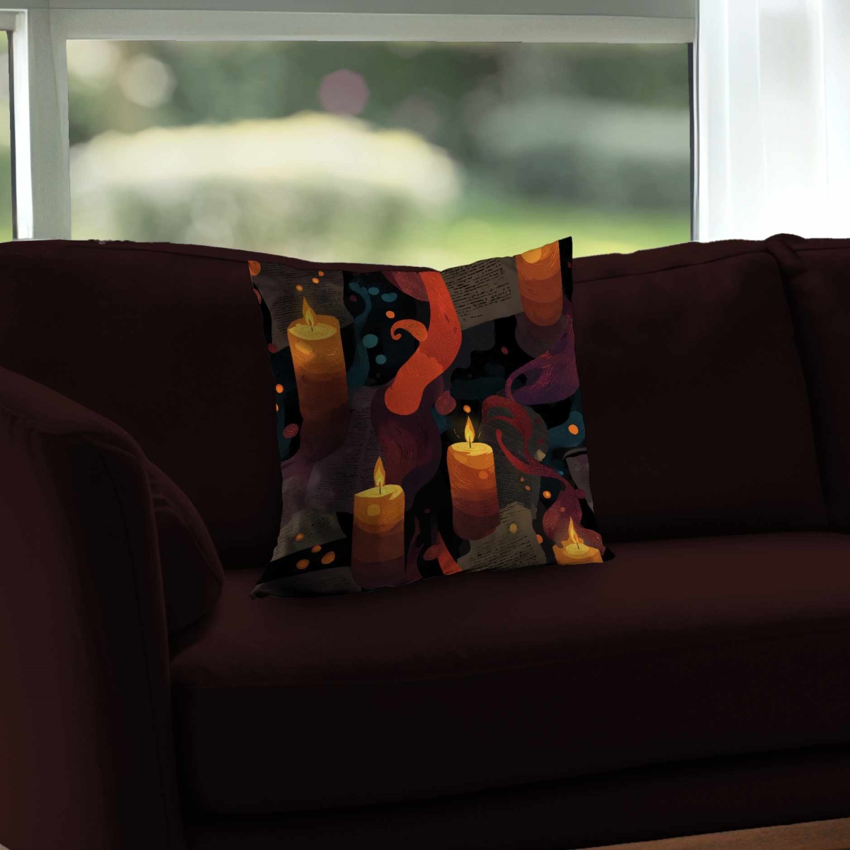 C1PT1616LET4X7 16 x 16 in. Whispers in Flame Poly Twill Throw Pillow - Home Decor