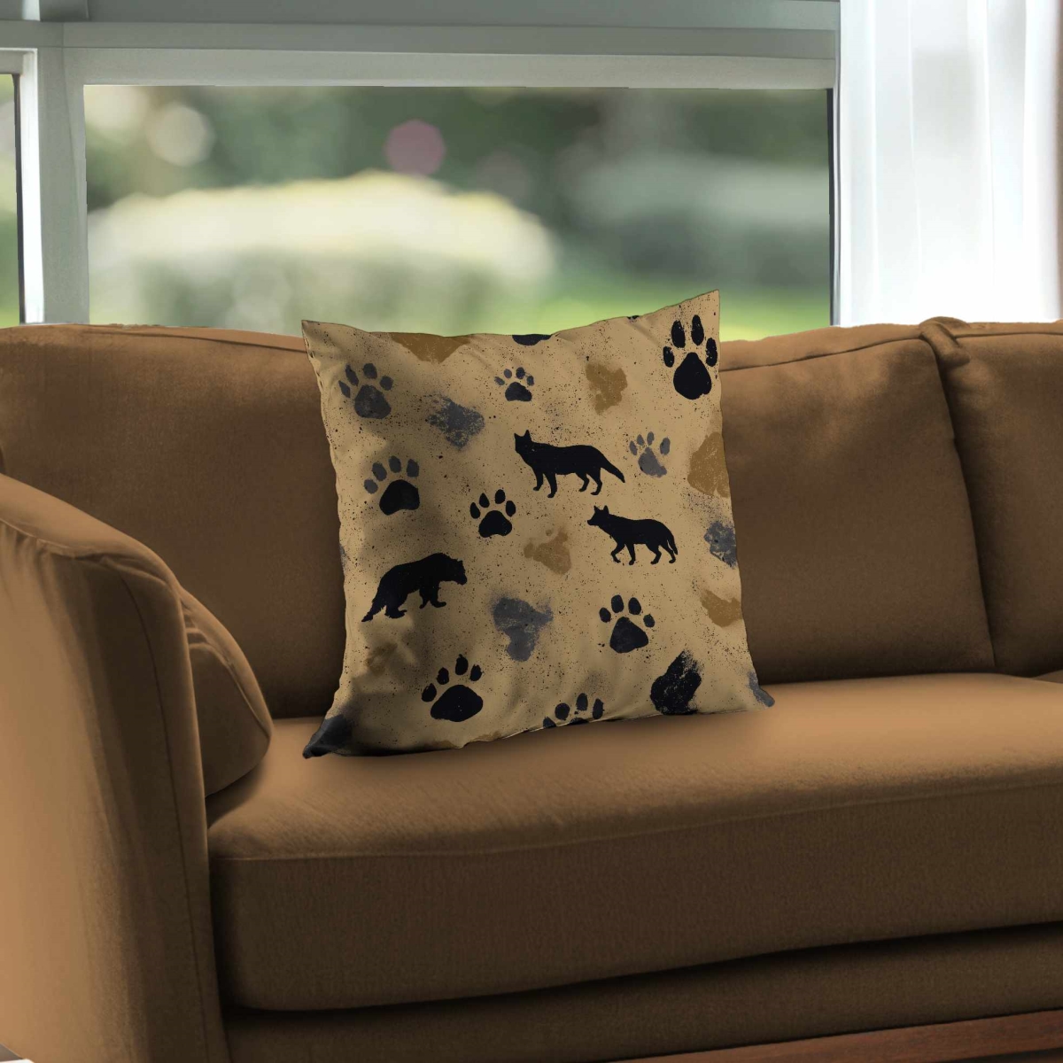 C1PT1818USX2IT 18 x 18 in. Wild Tracks Echo Poly Twill Throw Pillow - Home Decor