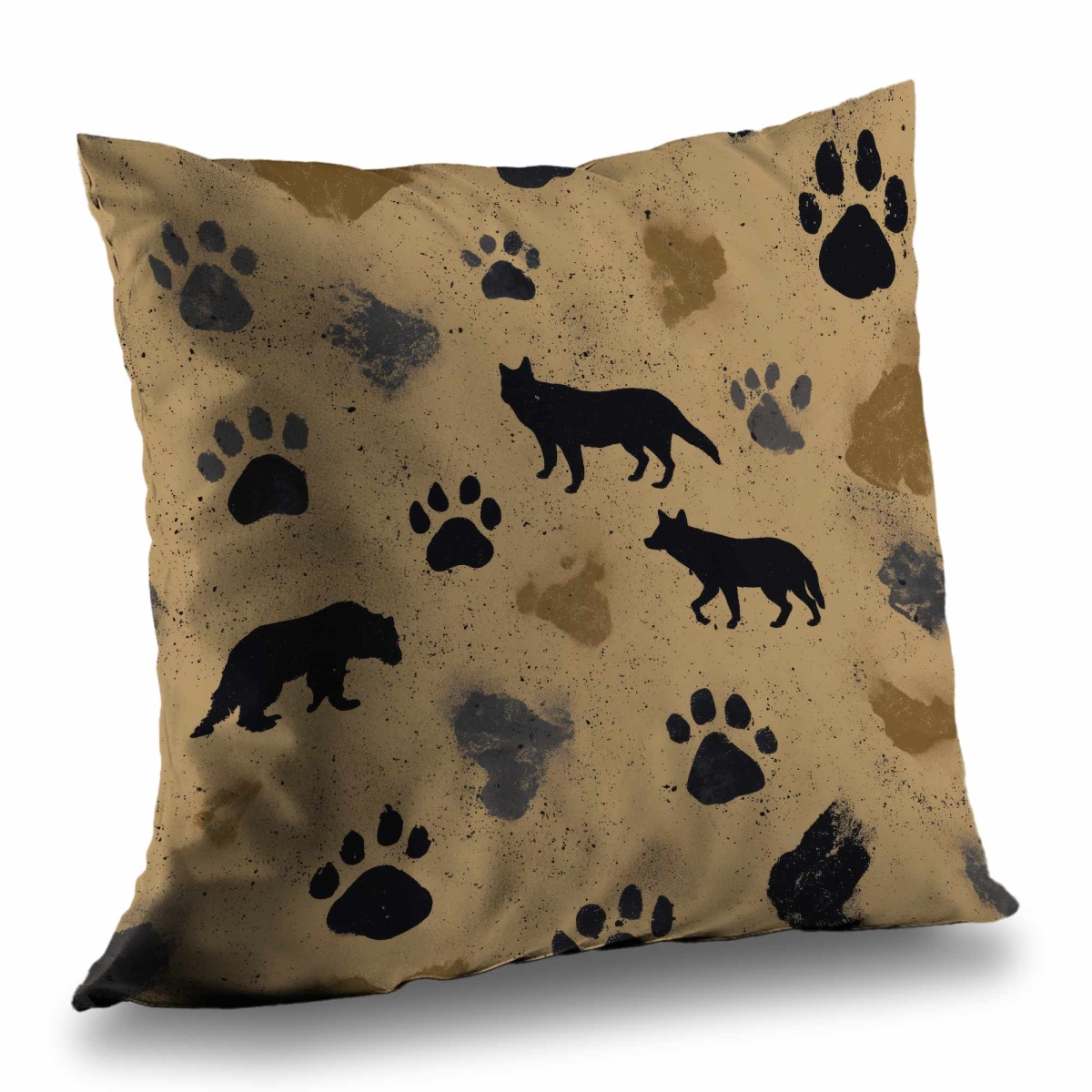 C1PT202055YZ4E 20 x 20 in. Wild Tracks Echo Poly Twill Throw Pillow - Home Decor