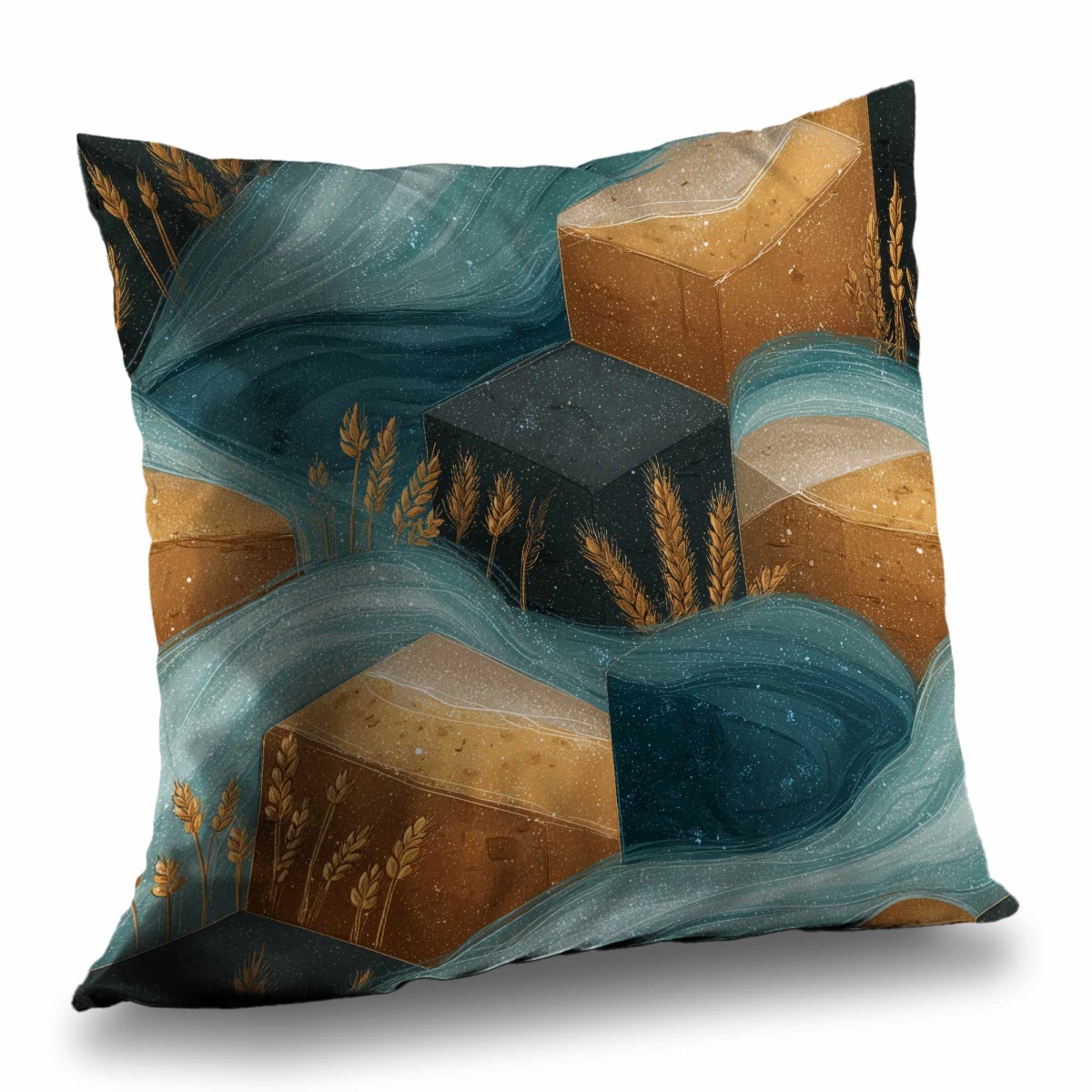 C1PT2020BPOMAR 20 x 20 in. Golden Harvest Flow Poly Twill Throw Pillow - Home Decor