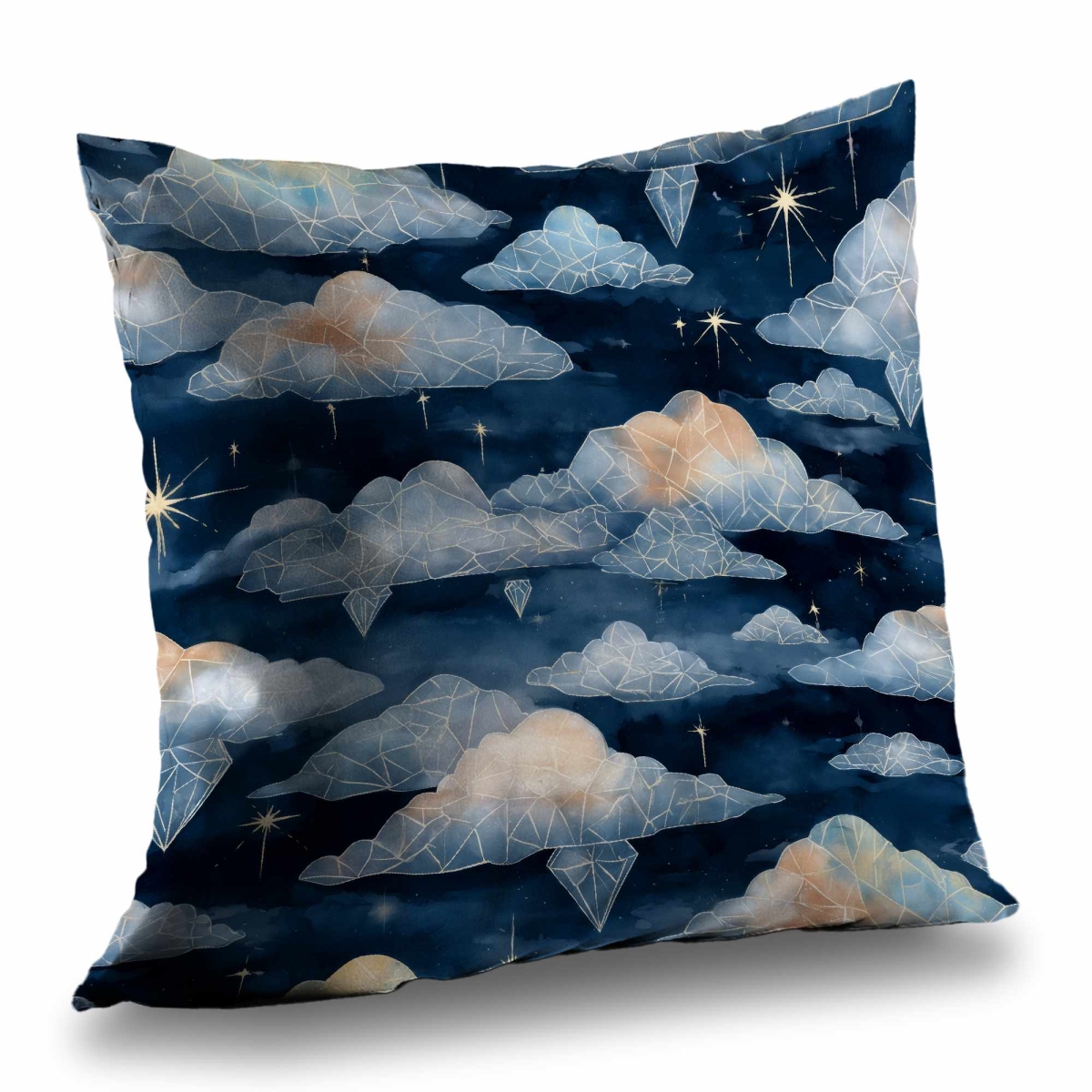 C1PT2626ZZIJYL 26 x 26 in. Celestial Crystal Clouds Poly Twill Throw Pillow Home Decor