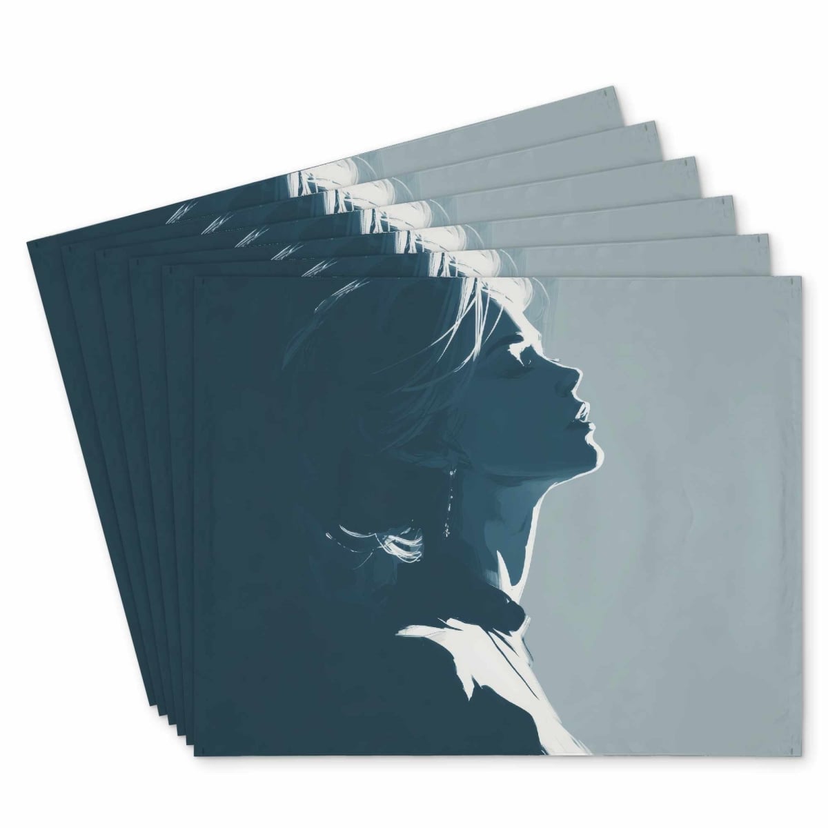C6PP1418AZUD3B 14 x 18 in. Silent Light Glow Polyester Placemat - Home Decor Accent - Set of 6