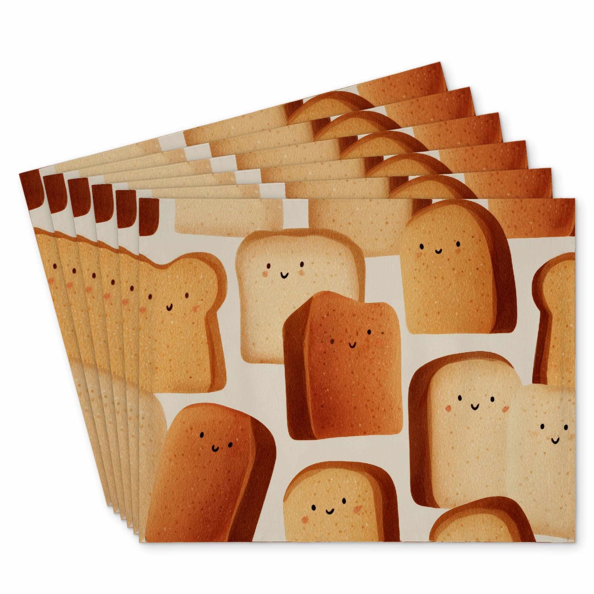 C6PP1418BXTWVX Toasty Smiles Polyester Placemat for Stylish Home Decor - 14 x 18 in. - Set of 6