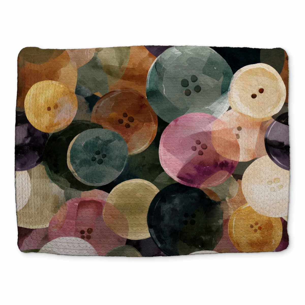 CBPM14183DTSIU Colorful Button Dance Braided Placemat for Home Decor, 14 x 18 in.
